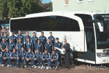  Mit 476 PS zum vierten Stern: Neuer Bus für die Deutsche Nationalmannschaft: Offizielle Schlüsselübergabe für den neuen Mannschaftsbus am   4. September mit Joachim Löw, Oliver Bierhoff und der gesamten Nationalmannschaft
