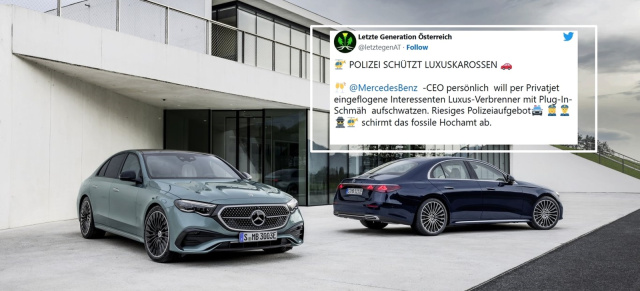 E-Klasse-Präsentation in Wien: Störaktion von „Die Letzte Generation“: Medienbericht: „Nehmen Klimakleber Källenius ins Visier?“