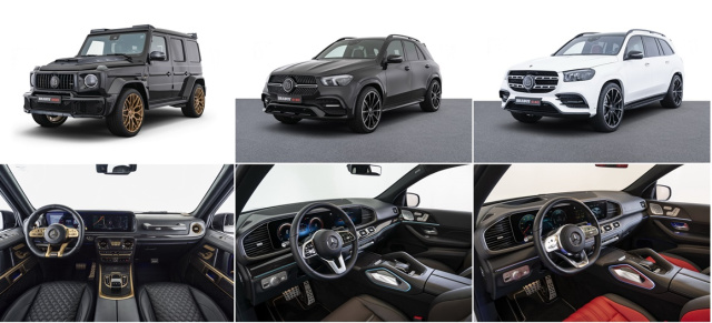 BRABUS Dreifach-Debüt: Tolles Trio: BRABUS  800 BLACK & GOLD EDITION & Zubehör für GLE und  GLS und