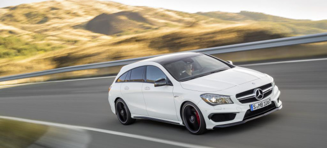 Mercedes-Benz Modelloffensive: Der neue Mercedes-Benz CLA Shooting Brake kommt auch als CLA 45 AMG in Fahrt