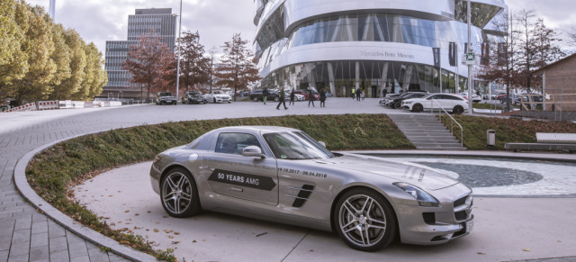 Mitfahr-Event zum Abschluss der Sonderausstellung „50 Jahre AMG“:  Die Faszination AMG auf der Einfahrbahn erleben 