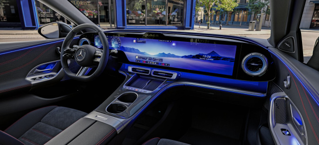 Vorgucker: das Interieur der elektrischen Mercedes-Benz C-Klasse: Wohlgefühl inside: Die elektrische C-Klasse will ein Innen(t)raumwagen sein