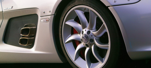 Original SLR-Felgensatz bei der GTC-Räderwoche: Das Mercedes-Benz Gebrauchtteile Center bietet einen kompletten Satz dieser seltenen Räder an!