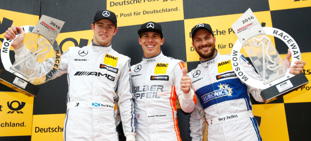 DTM Moskau: Platz eins bis vier für die Sterne!: Das Mercedes-AMG DTM Team dominiert den ersten Renntag in Moskau 