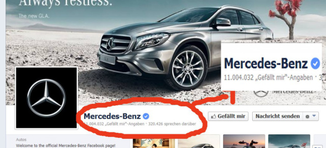 Mercedes-Benz: Elf Millionen Facebook Fans: Kunstwerk  als Dankeschön  
