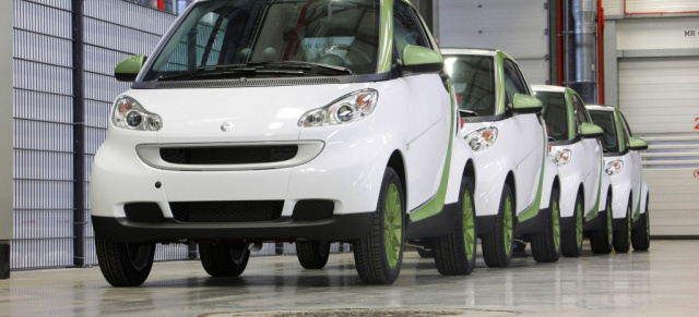 Unter Strom  Produktion des smart fortwo electric drive aufgenommen: 
