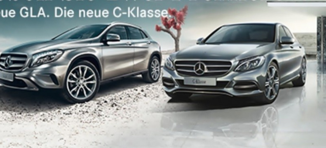 Geglückte Doppelpremiere: 300.000 wollten Mercedes GLA und C-Klasse sehen: Marktstart in Europa für Mercedes-Benz C-Klasse und GLA
