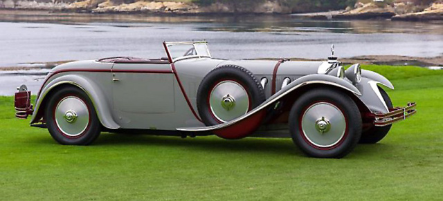 Der Schönste in Pebble Beach 2012: Mercedes-Benz 680S Saoutchik Torpedo: Pokal für "Best of Show" beim  diesjährigen Pebble Beach Concours d'Elegance  für seltene Mercedes-Sonderkarosse aus dem Jahre 1928 
