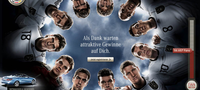 Mercedes-Aktion: Der 4. Stern für Deutschland - die Spannung steigt: Schon über 56.000  Fans bekennen sich zum DFB-Team auf www.der-vierte
-stern-fuer-Deutschland.de