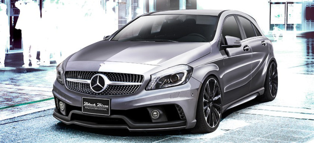 Wilde Sorte: A-Klasse Tuning-Kit von Wald International : Der japanische Tuner arbeitet an sehr markantem Perfomance-Zubehör für das Kompaktmodell von Mercedes-Benz 
