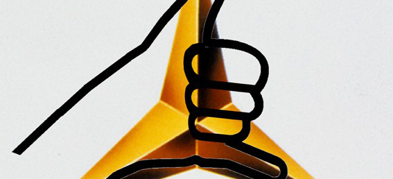 Meet and Greet: der "Mercedes-Gruß": Ob sich die Mercedes-Fahrer demnächst per "HandStern" grüßen?  
